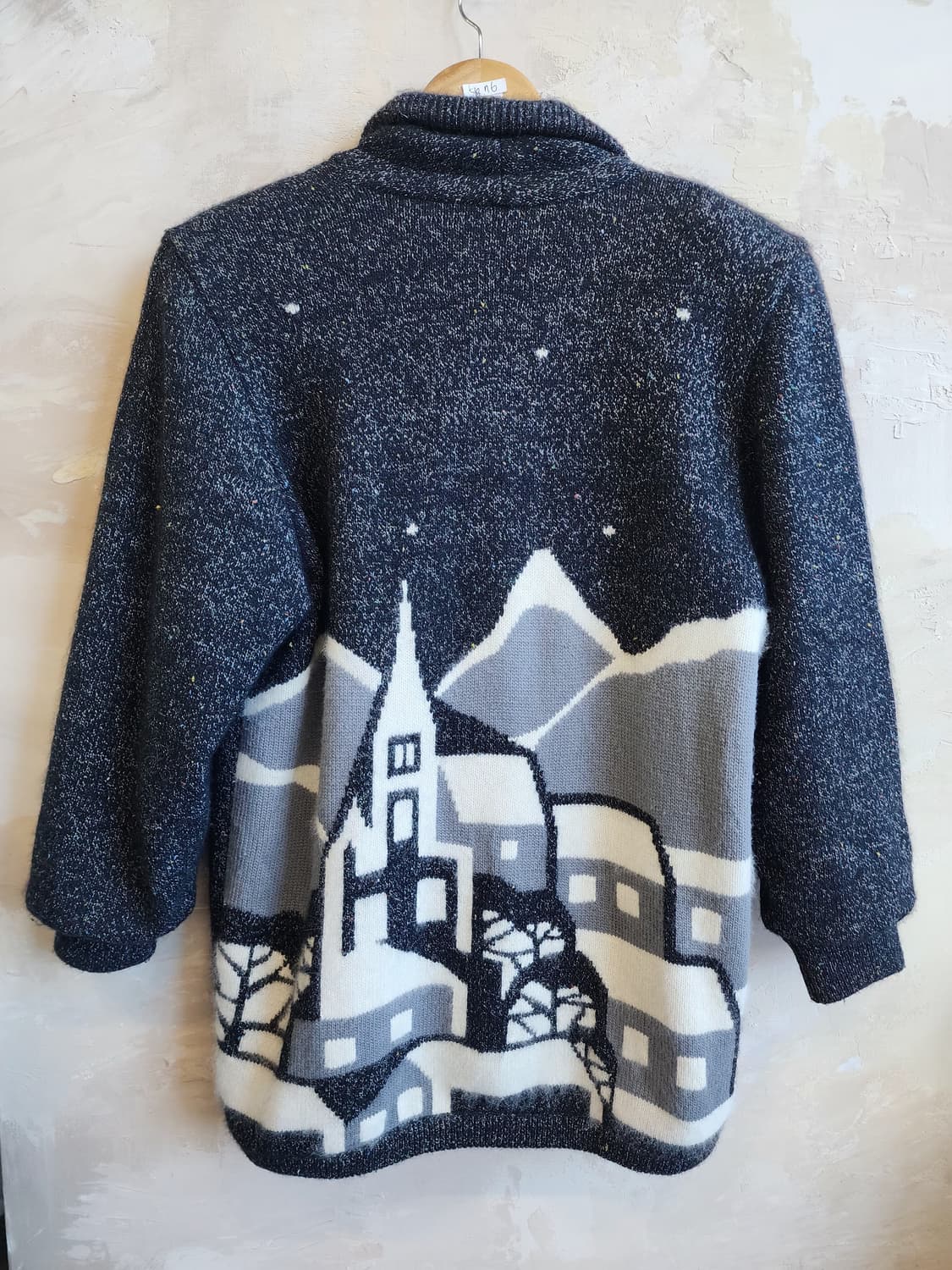 울 퀼팅 패턴 가디건 상품이미지1