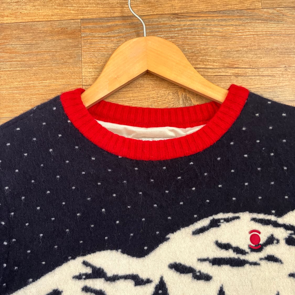 W 와이드앵글 골프 여성 니트 이중 바람막이 윈터 패턴  상품이미지3