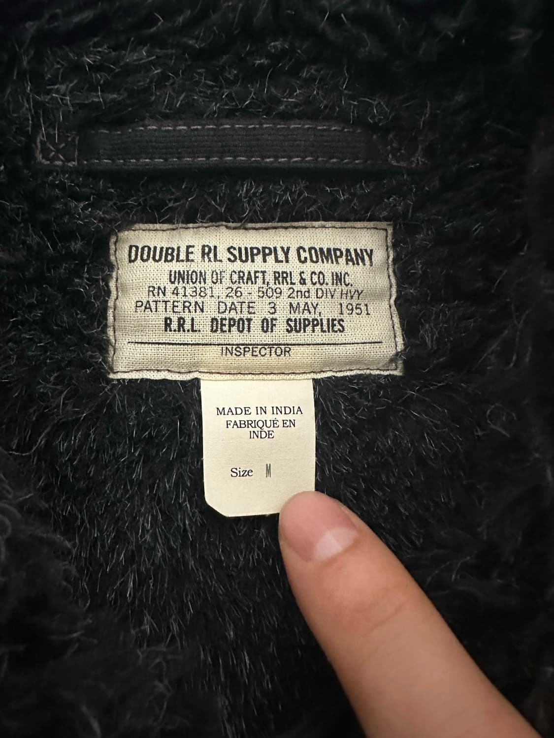 RRL 포 시어링 라인 자켓 M 블랙 판매 상품이미지9