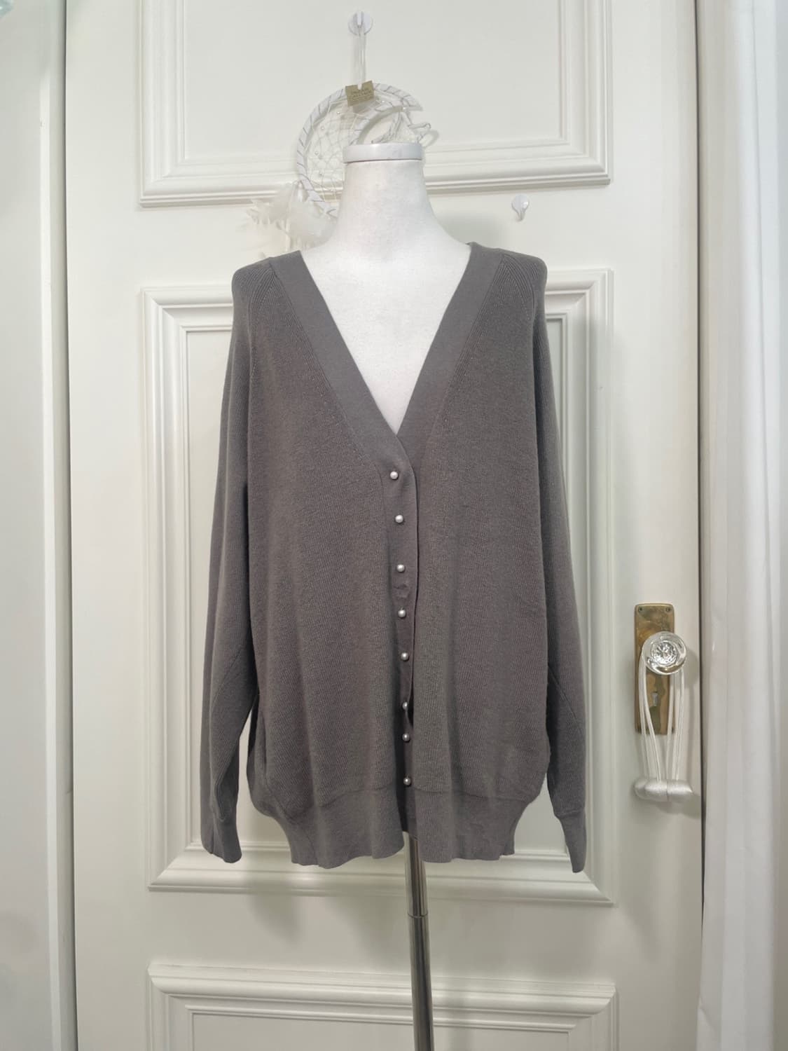 ash gray pearl point hidden pocket loose 상품이미지1