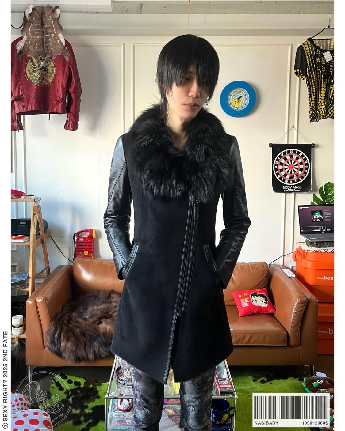 90-00s KASIBADY Real Fox & Lamb Black JK 상품이미지1