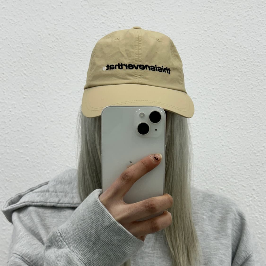 디스이즈네버댓 센터로고 베이지 볼캡 상품이미지1