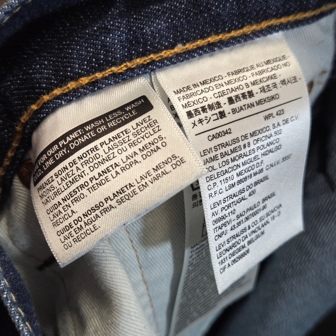 리바이스 513 데미지 워싱 진청 데님 팬츠 상품이미지8