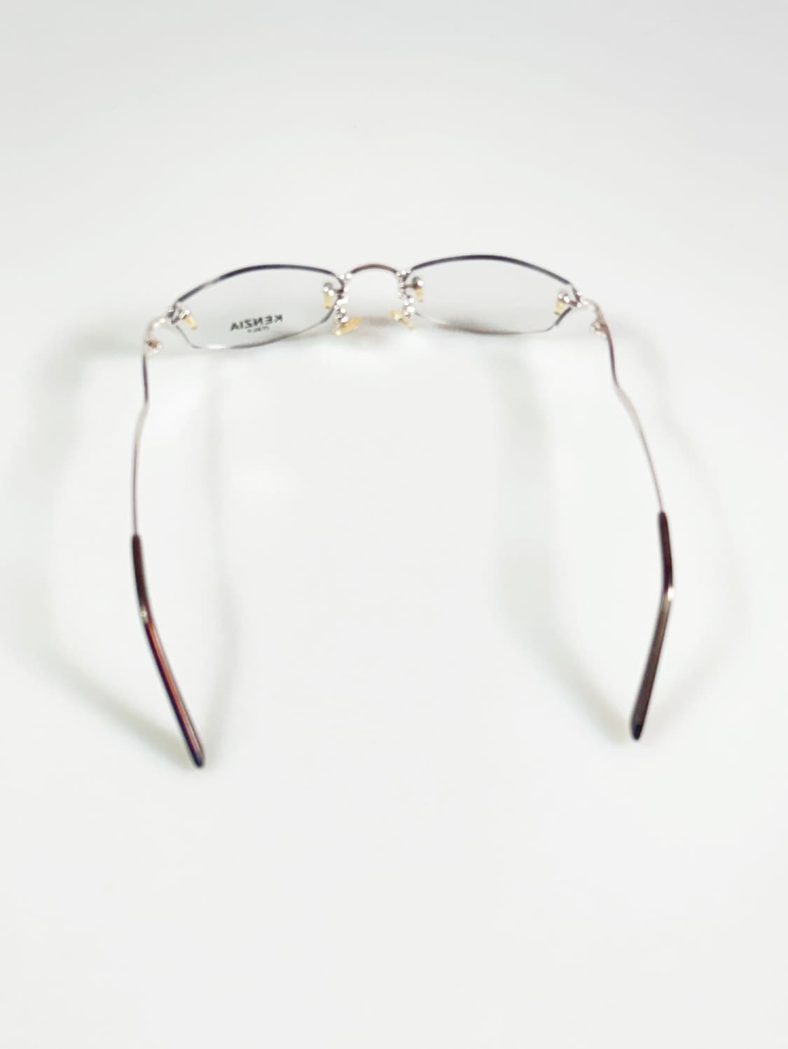 KENZIA 실버 메탈 무테 스퀘어 프레임 빈티지 안경 상품이미지5