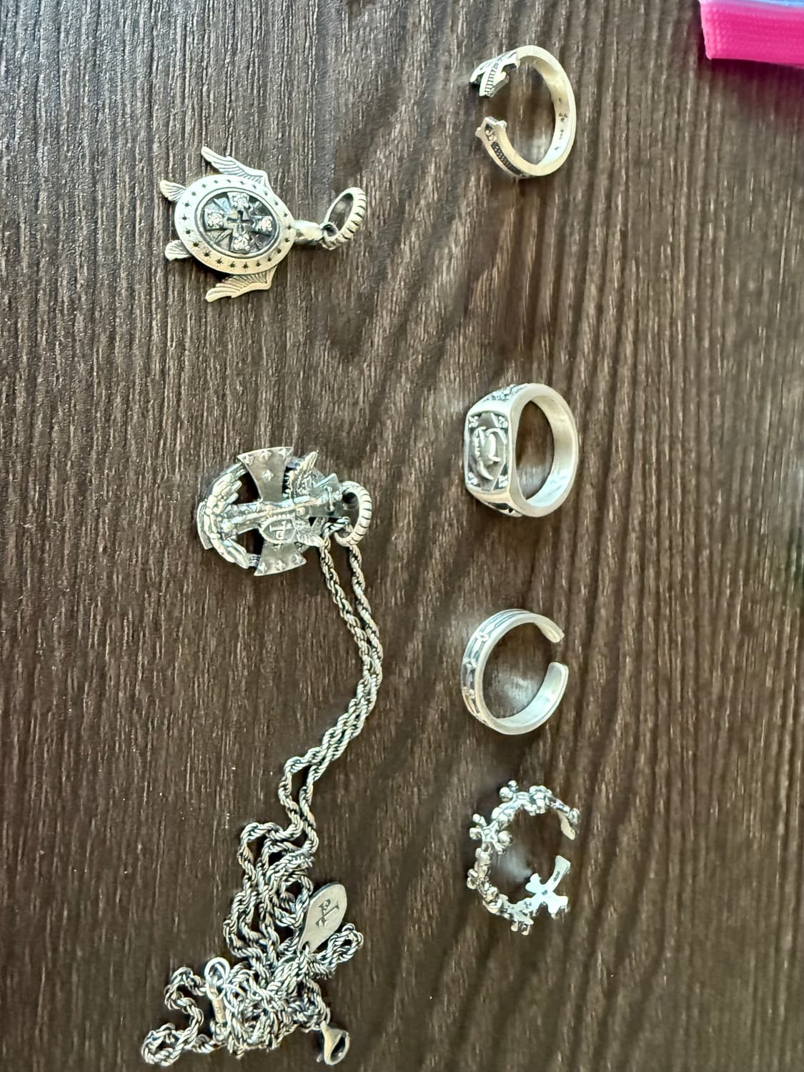 폴리테루 반지,펜던트,체인 일괄 상품이미지1