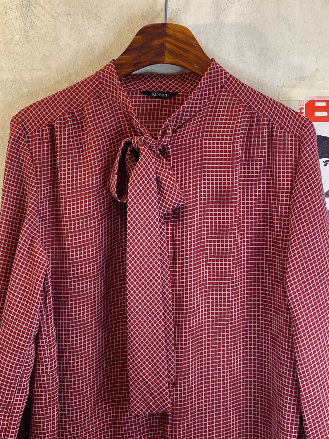 Japan vintage 체크블라우스 상품이미지1