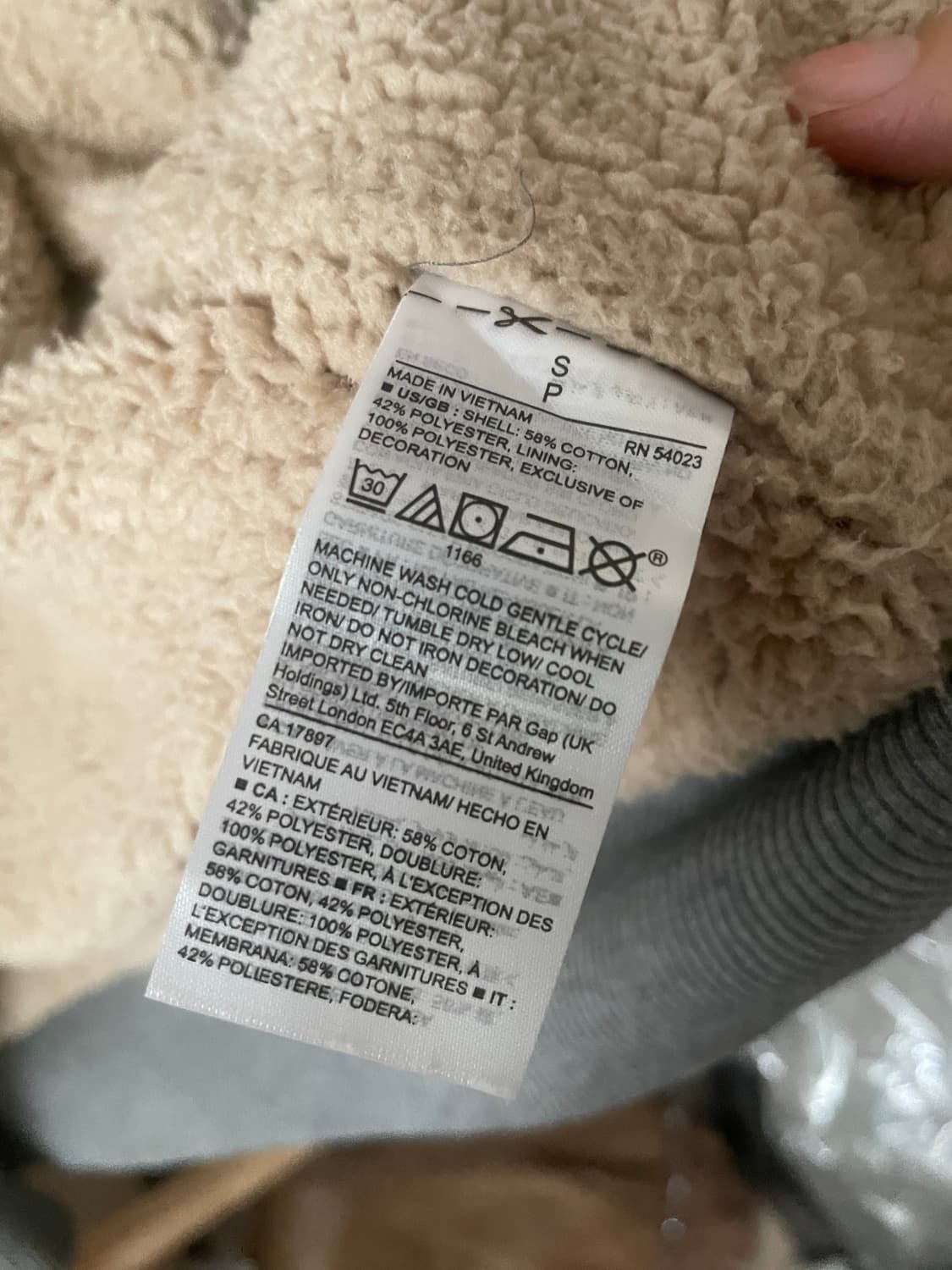빈티지 gap 양털 그레이 후드집업 상품이미지4