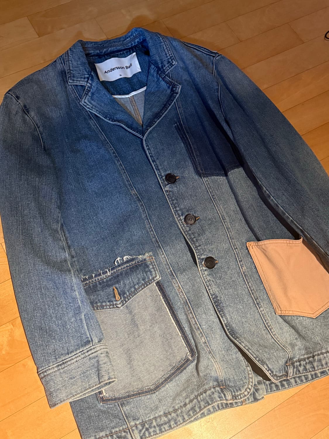 앤더슨벨 데님 패치 리워크 자켓 XL 상품이미지2
