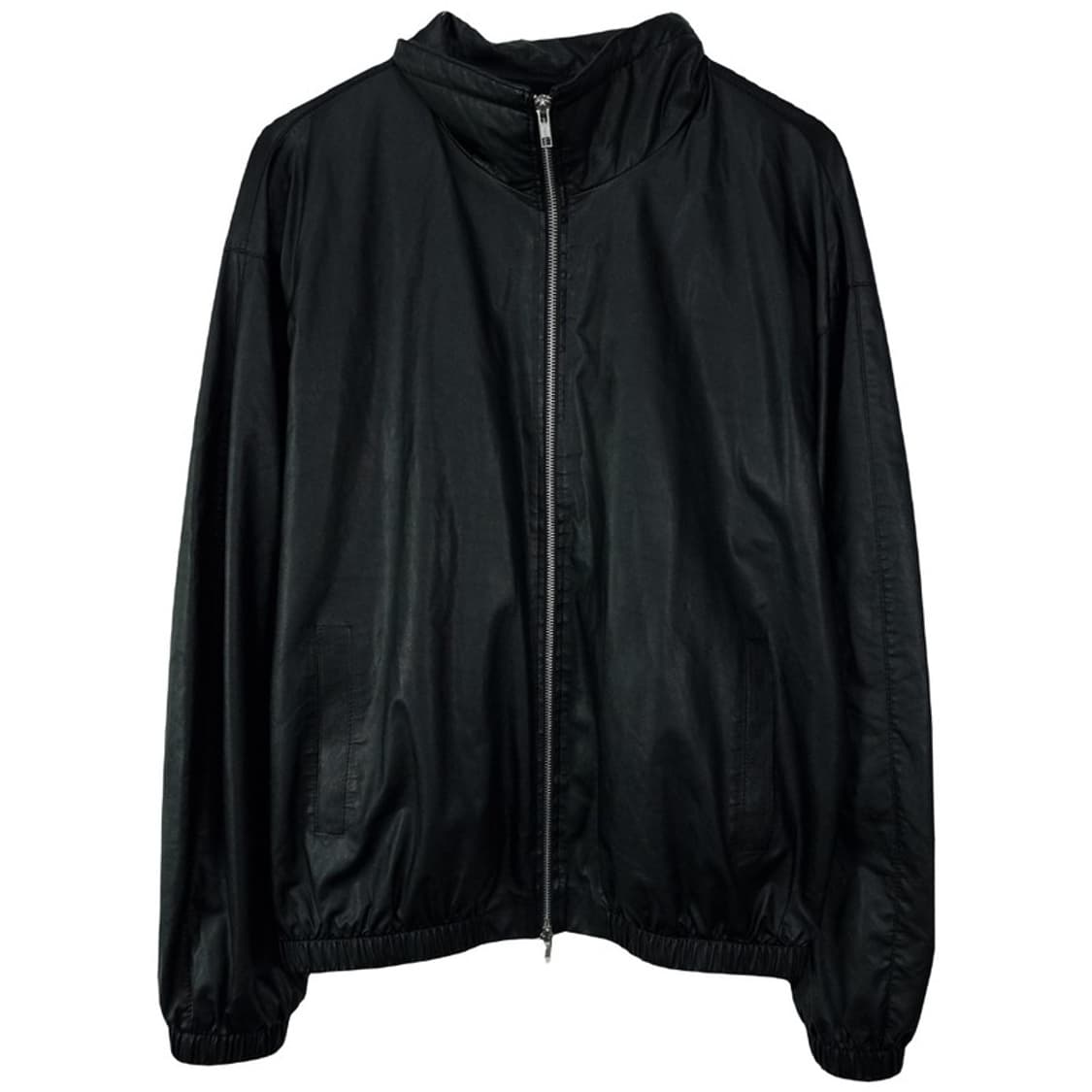 [도프제이슨] 오버핏 비건 레더 블루종 집업 자켓 블랙 M19730 상품이미지2