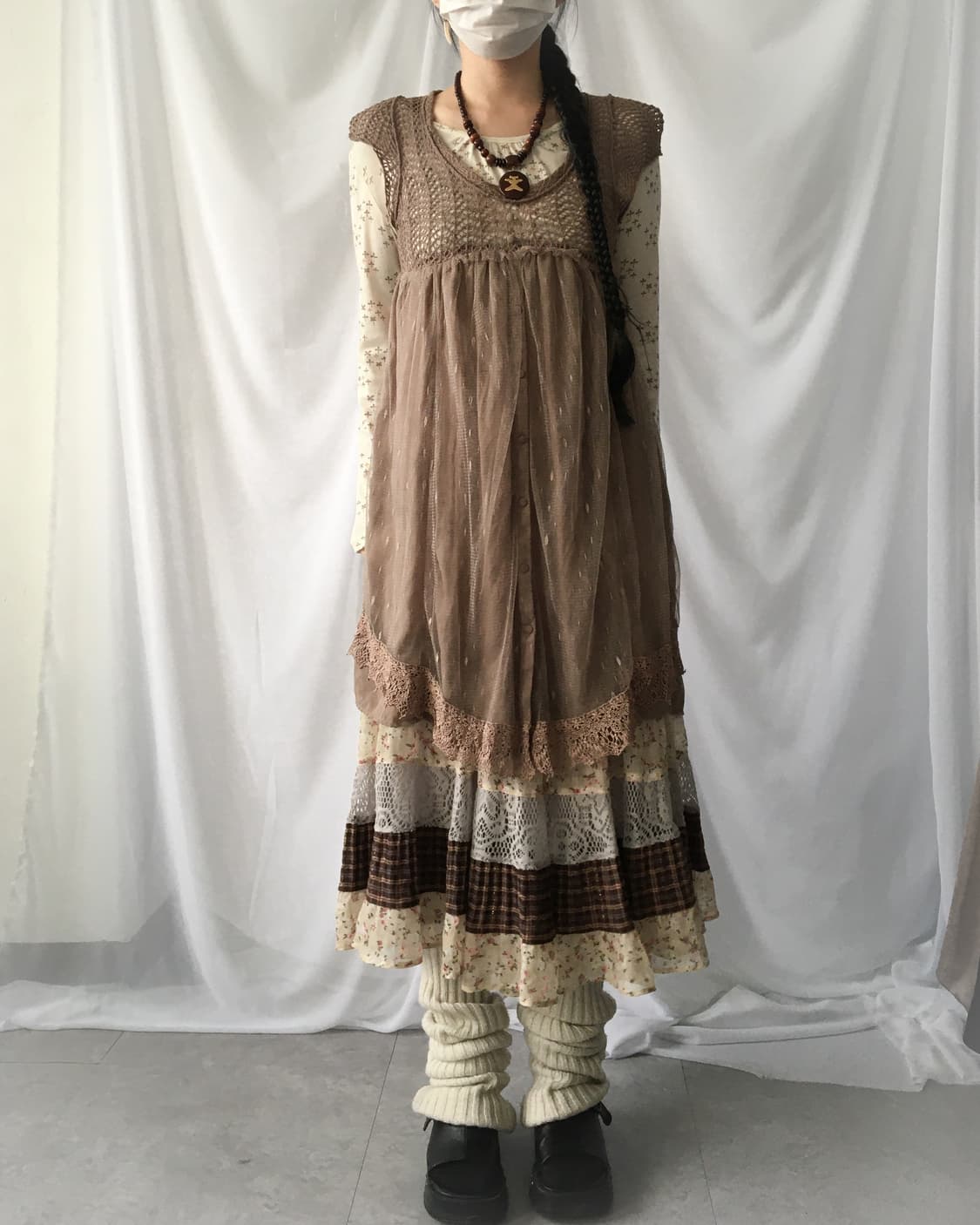 Sha layered crochet onepiece 상품이미지8