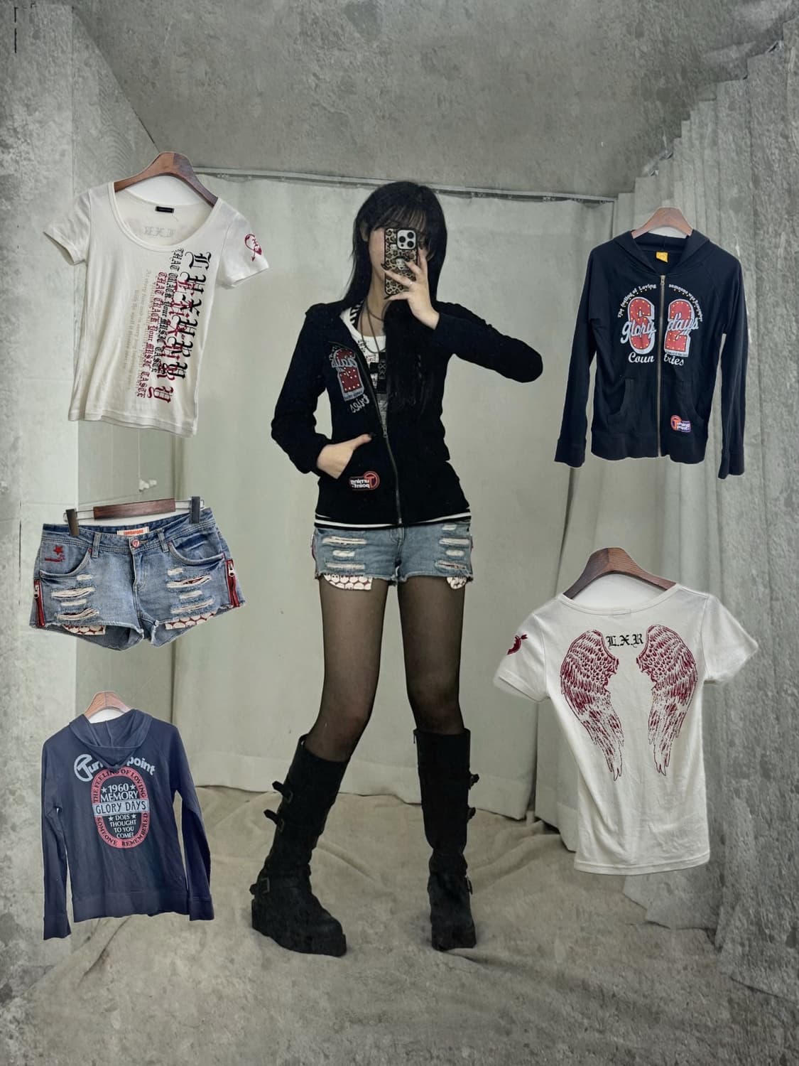 데일리 펑크 와투케 힙 코디세트  상품이미지1
