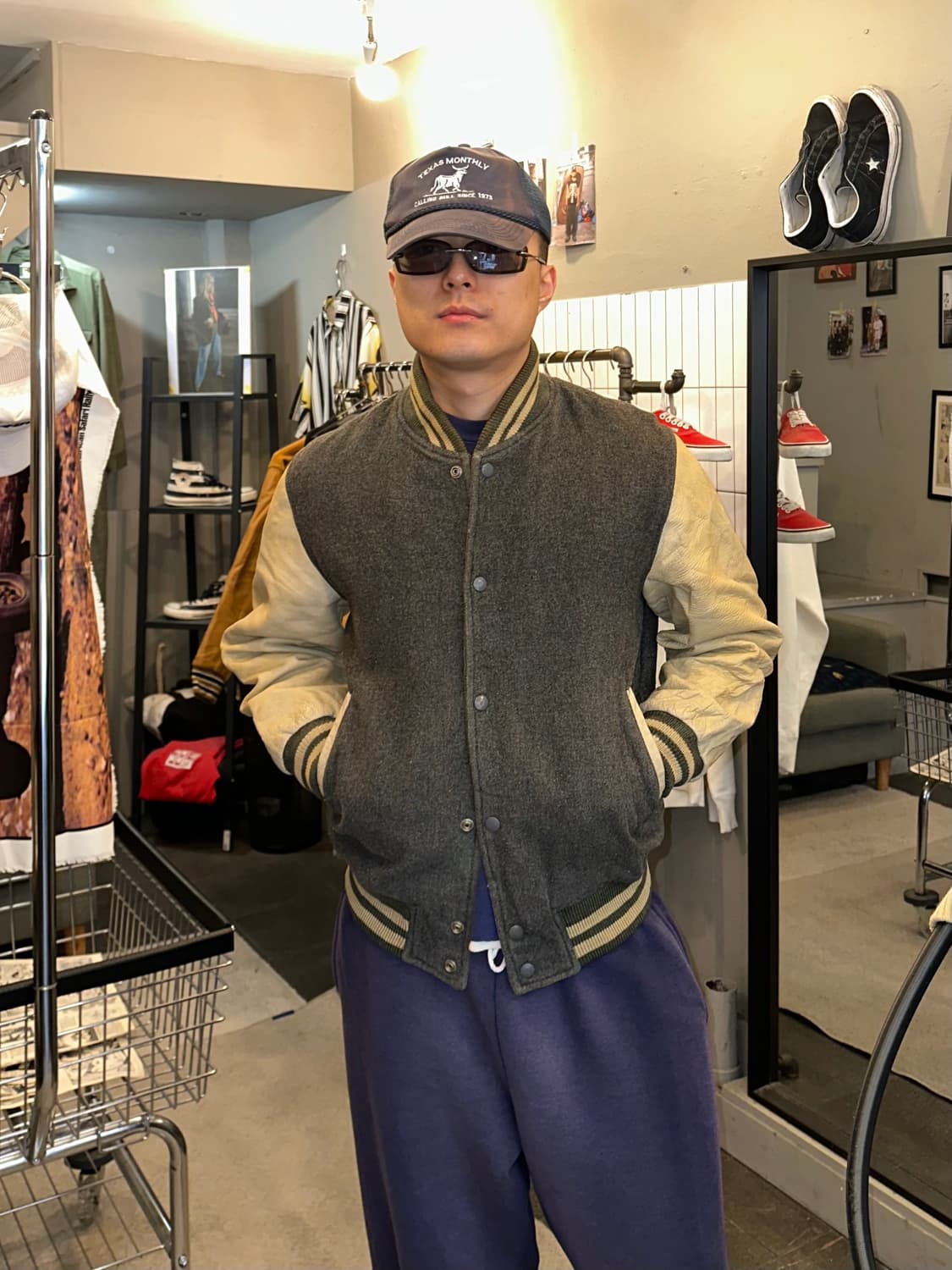 90’s Sugar Cane wool/leather varsity JK 상품이미지2