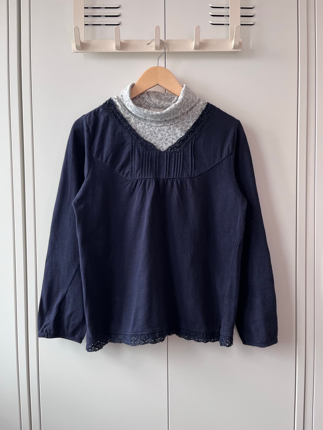 잔꽃 레이어드 목폴라 긴팔 롱 슬리브 상품이미지3