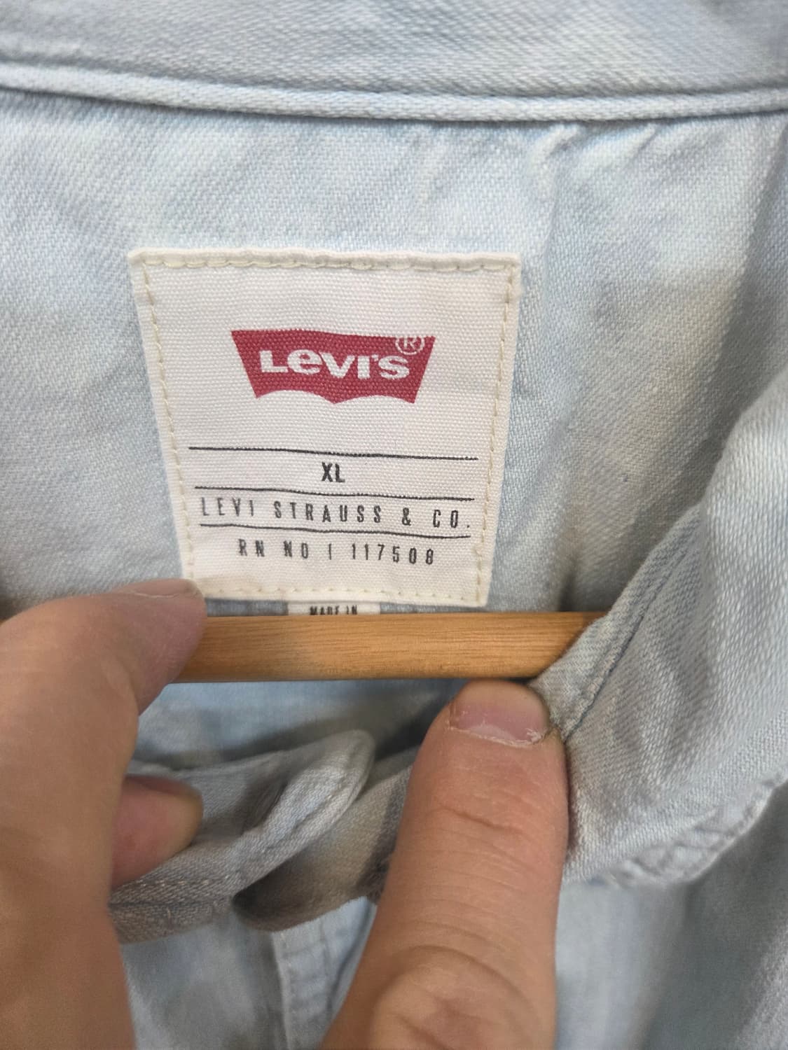 리바이스 빈티지 오버핏 연청 데님셔츠 긴팔 xl xxl 상품이미지3