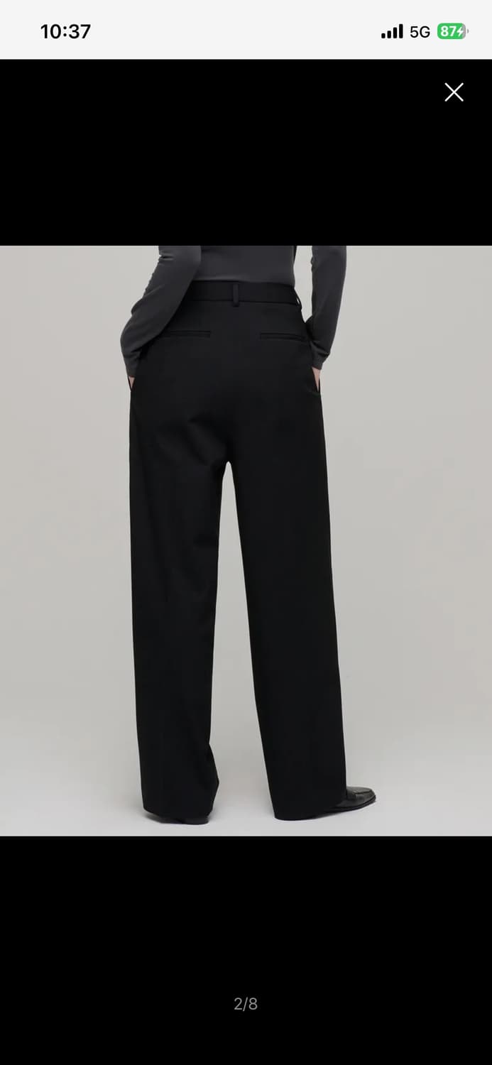 [무신사 스탠다드 우먼]우먼즈 쓰리 턱 세미 벌룬 슬랙스 [블랙] 상품이미지5