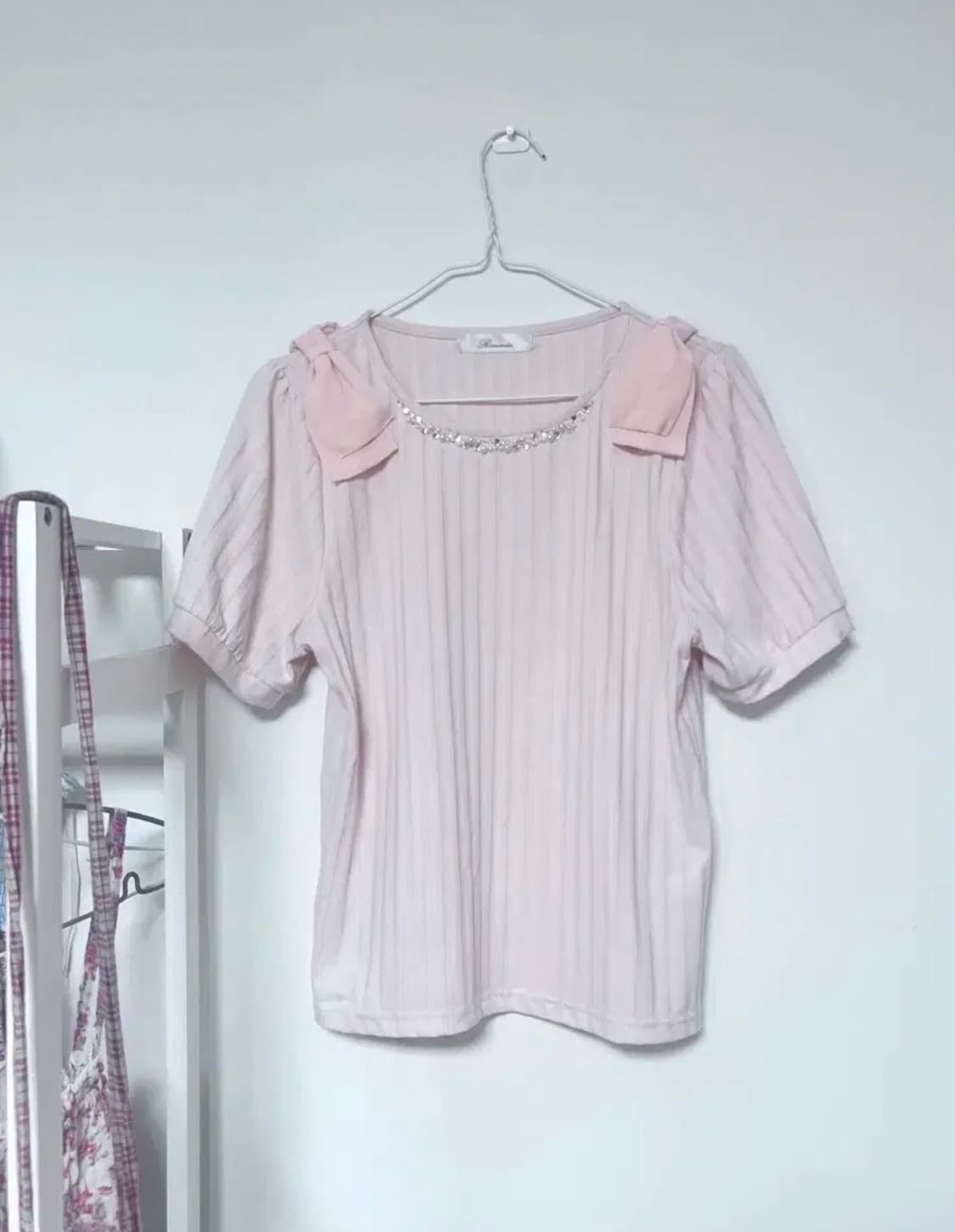 일본빈티지 히메 갸루깔 핑크 반팔티 상품이미지1