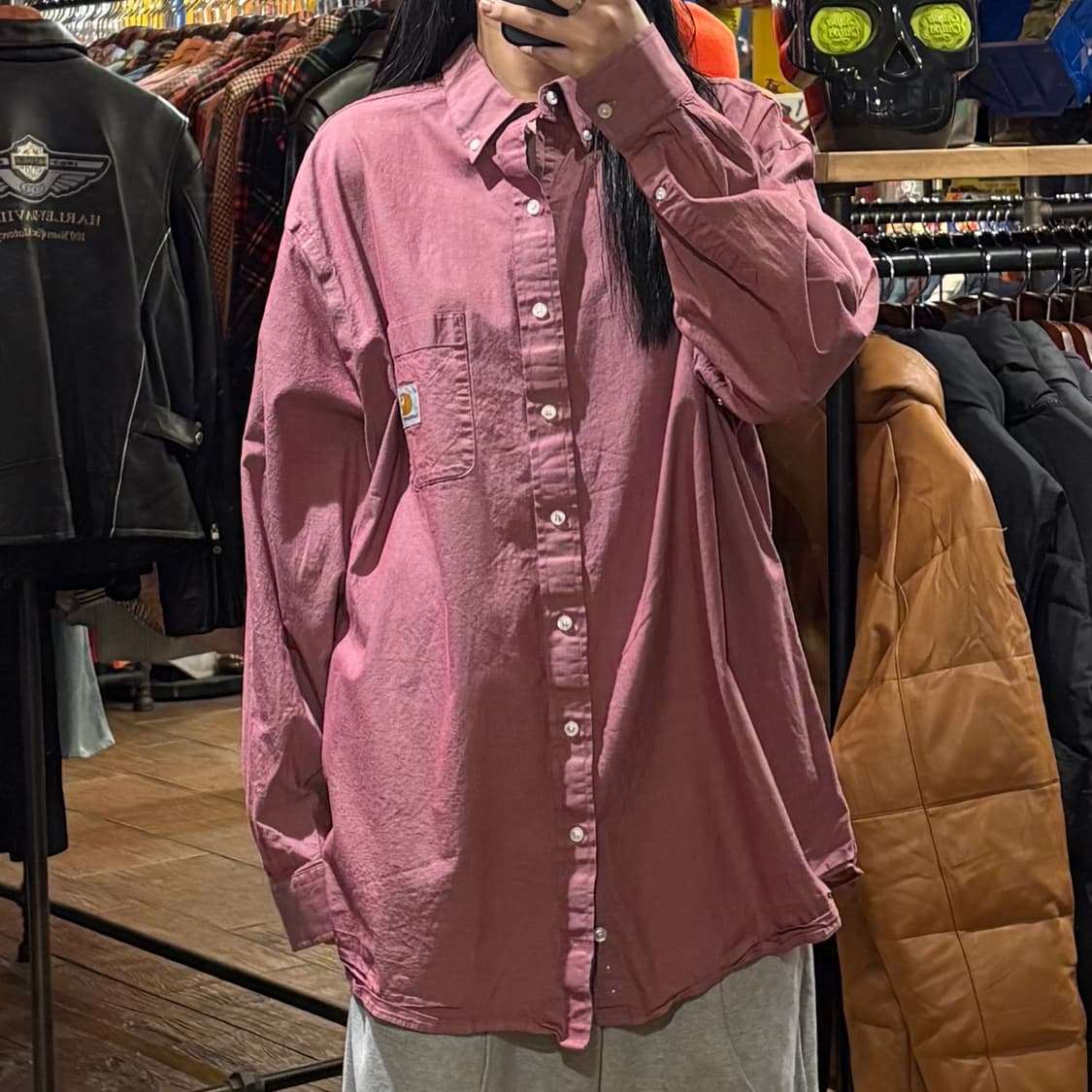 [HI] Carhartt 칼하트 긴팔셔츠 로즈핑크 상품이미지1