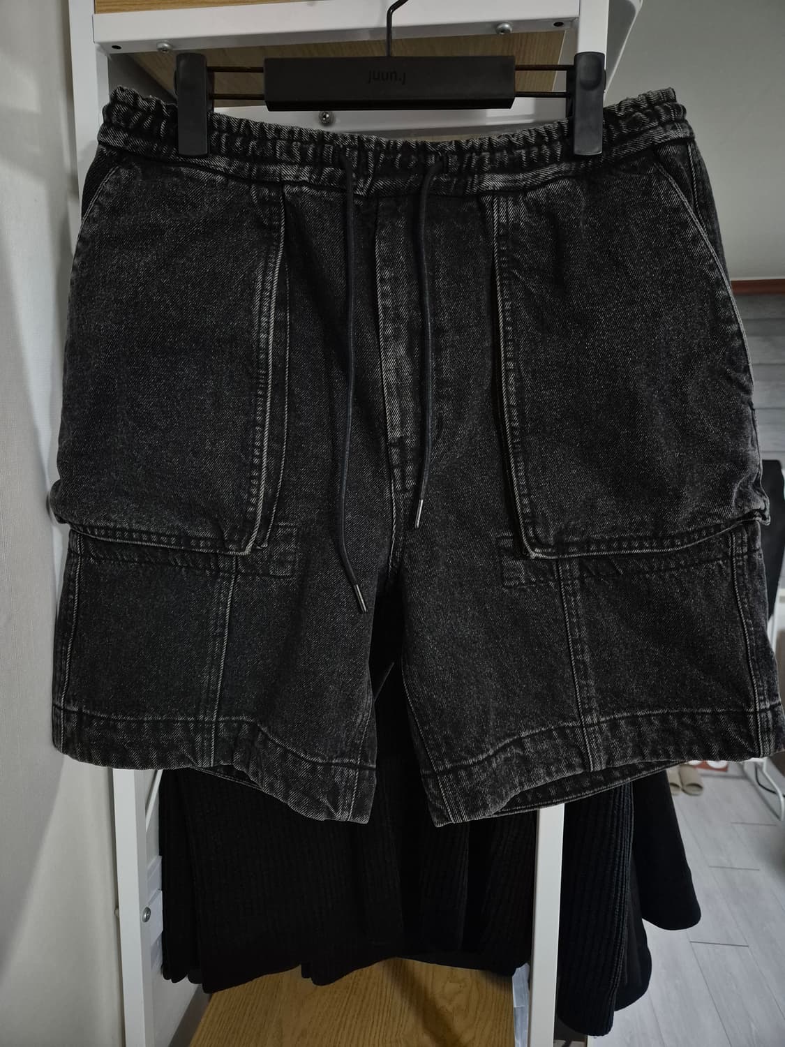 준지 흑청 데님 쇼츠 반바지 46 상품이미지1
