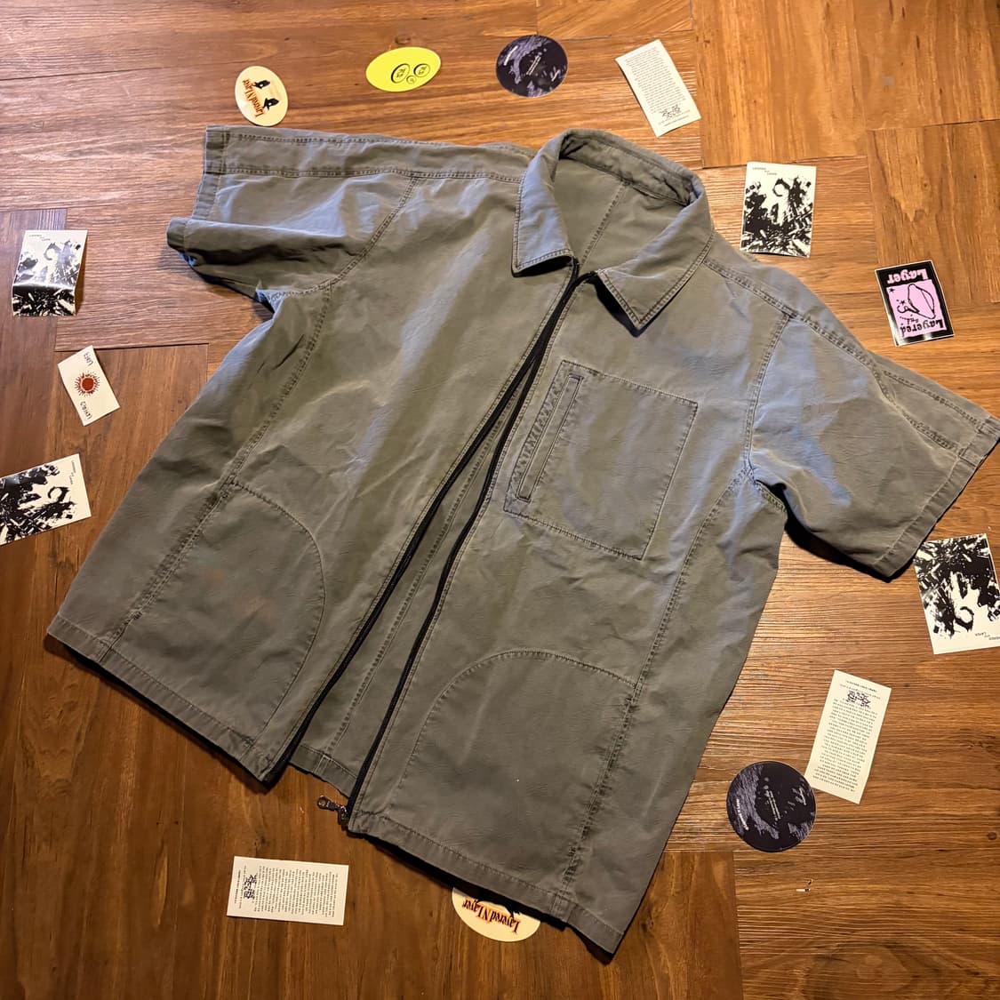 Evolution garment wash zip up half shirt 상품이미지4