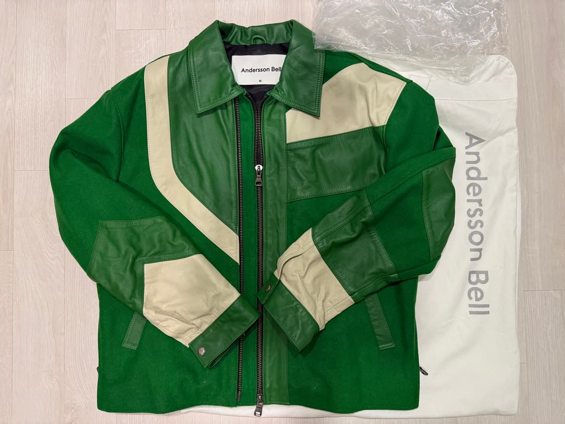 앤더슨벨 모터사이클 레더 바시티 자켓 XL 상품이미지1