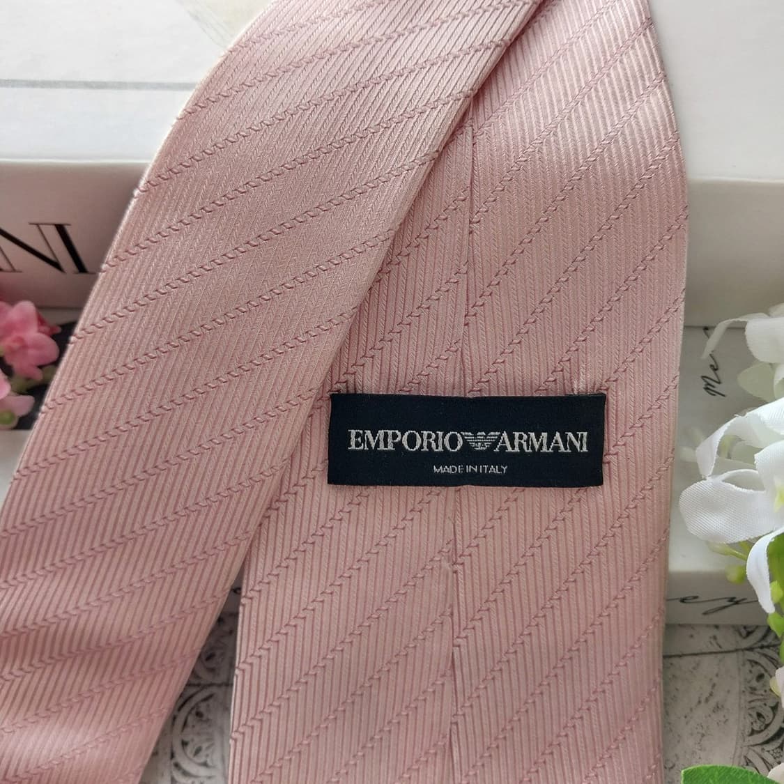 엠포리오 아르마니 실크 핑크 헤링본 넥타이 9cm A등급 K1515
 상품이미지6