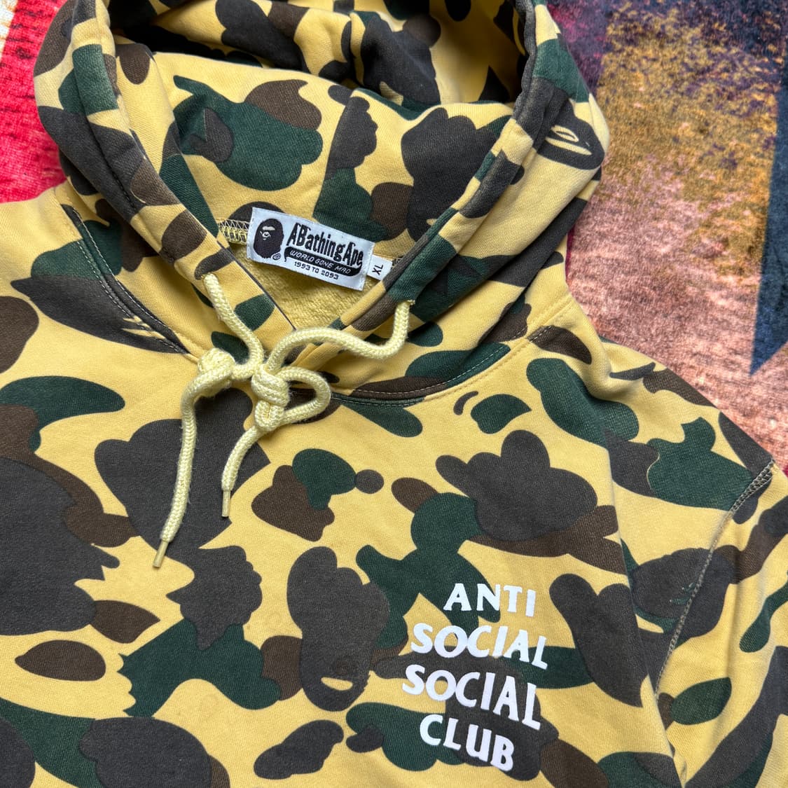 베이프x안티 소셜소셜클럽 카모 후드 / 남L or 여XL 상품이미지3