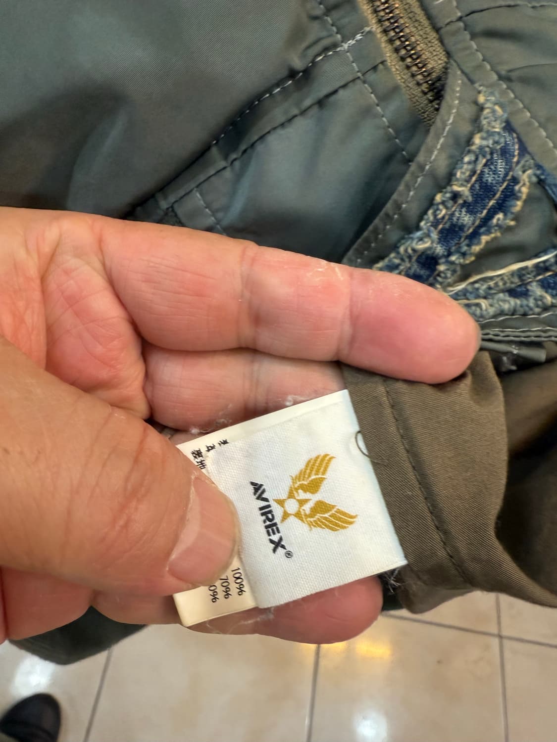 105 정품 아비렉스 타입 블루데님 MA-1 자켓 팝니다 상품이미지4