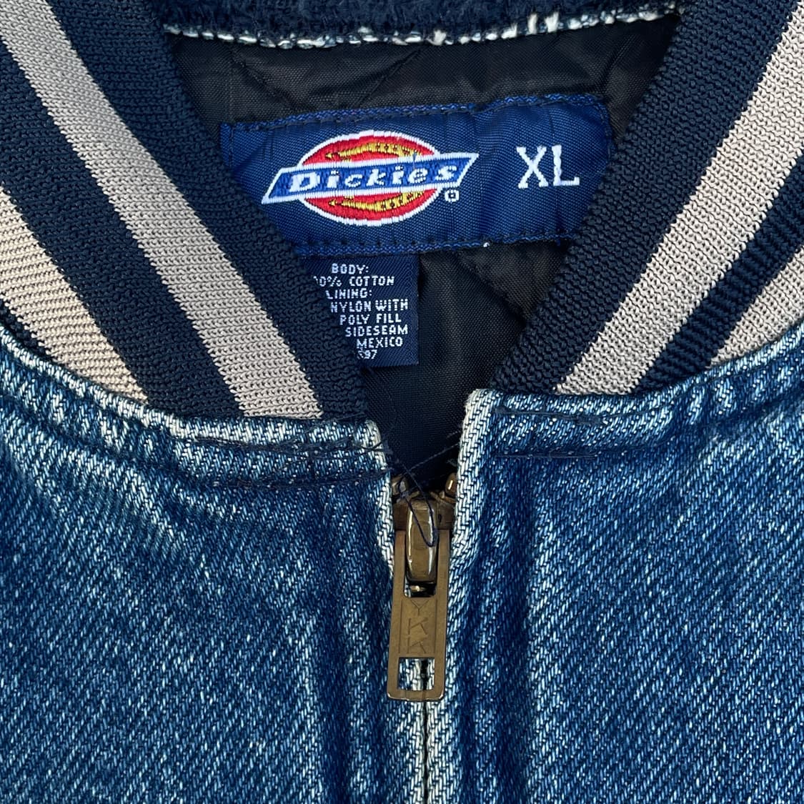 90s 디키즈 올드스쿨 데님 바시티 워크자켓 XL XXL 상품이미지6