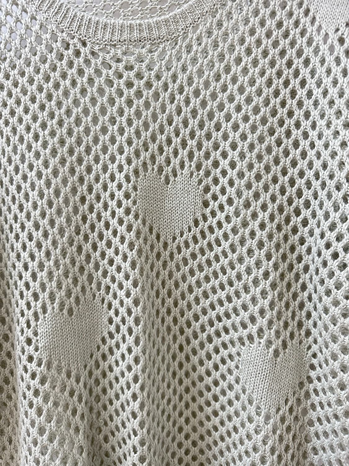 일본빈티지 민트 하트 크로셰 썸머 메쉬 짜임 니트 상품이미지2