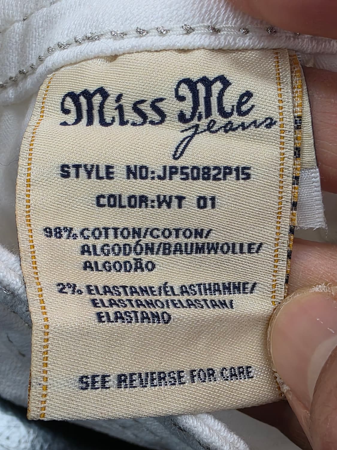 MISS ME 미스미 Y2K 로우라이즈 8부 데님 팬츠 크림진 25 상품이미지9