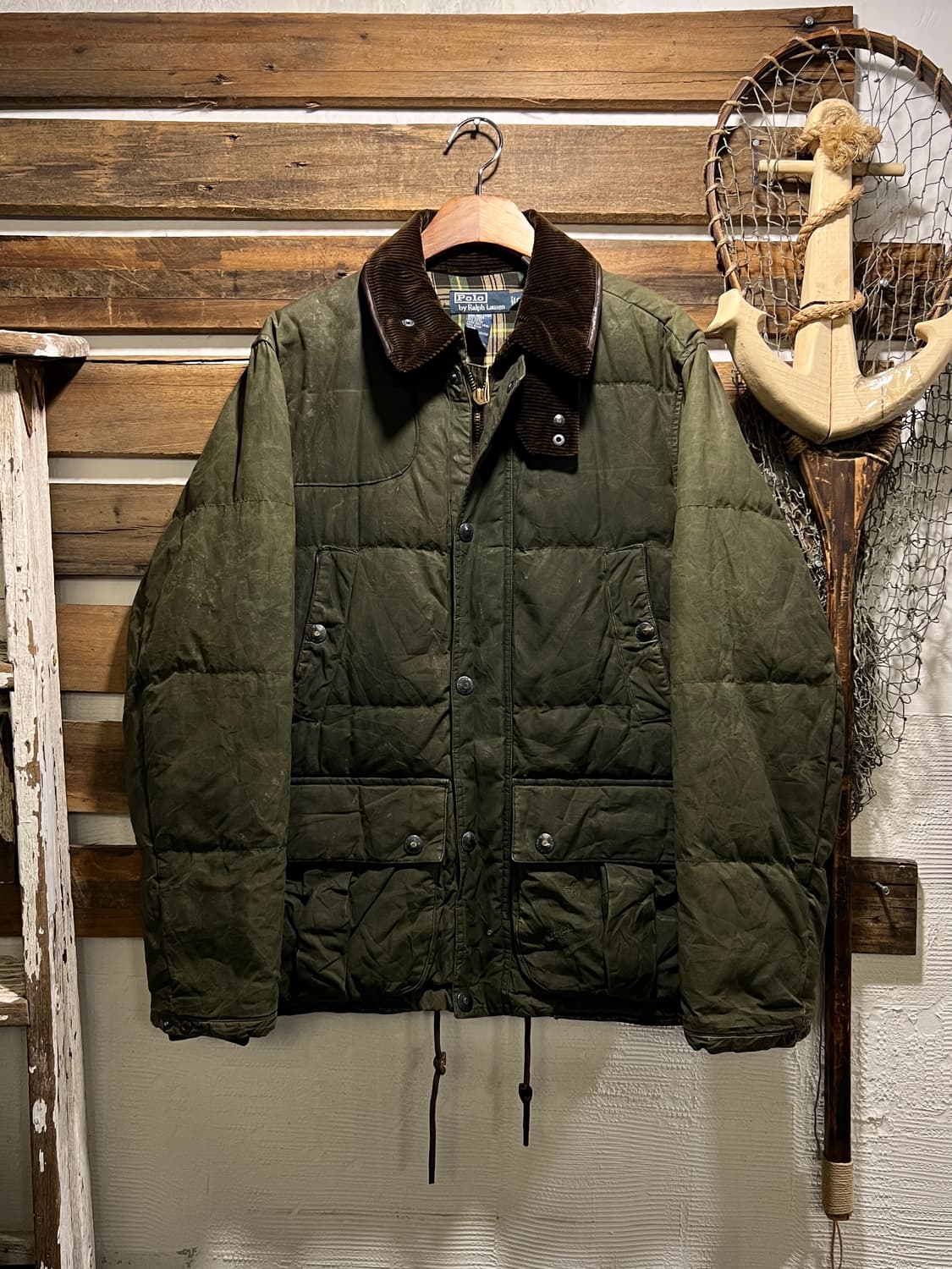 [S]폴로 랄프로렌 빈티지 왁스 페이딩 다운 자켓 상품이미지1