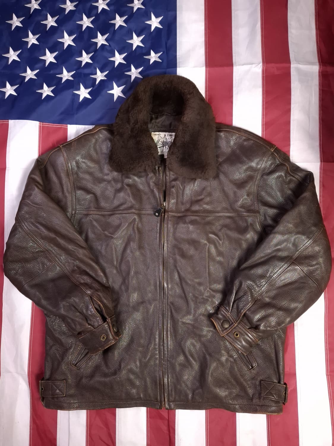 80's 빈티지 국내산 리얼레더 자켓 상품이미지1