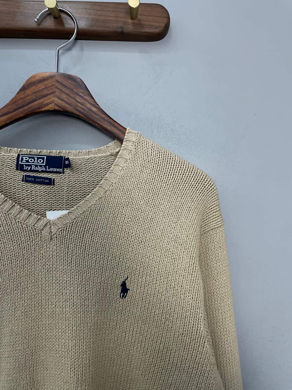 폴로 랄프로렌 베이지 브이넥 니트 H1529 상품이미지3
