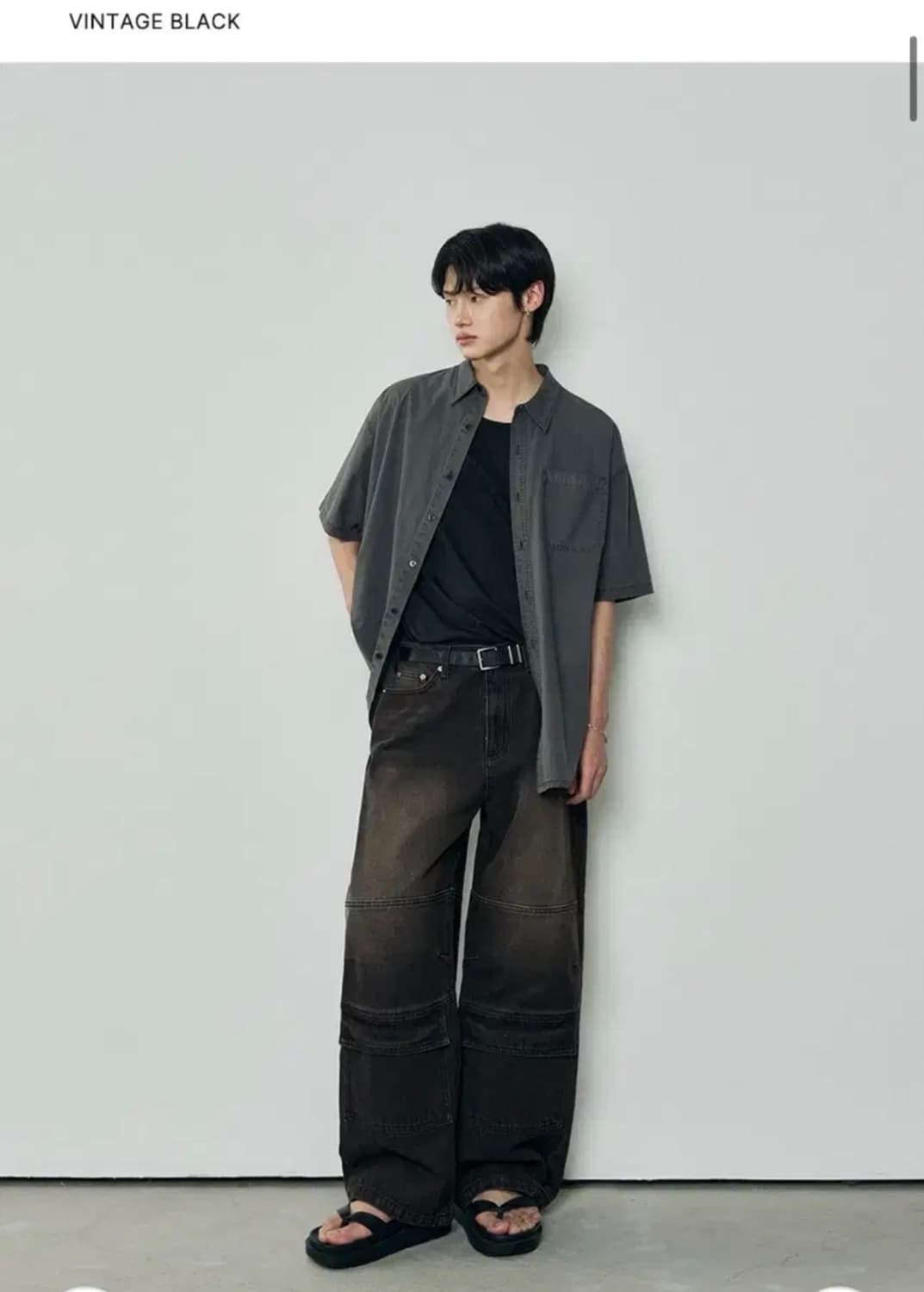 (L) 아워데이즈 빈티지 프론트 포켓 카고 데님 팬츠 BLACK 상품이미지4