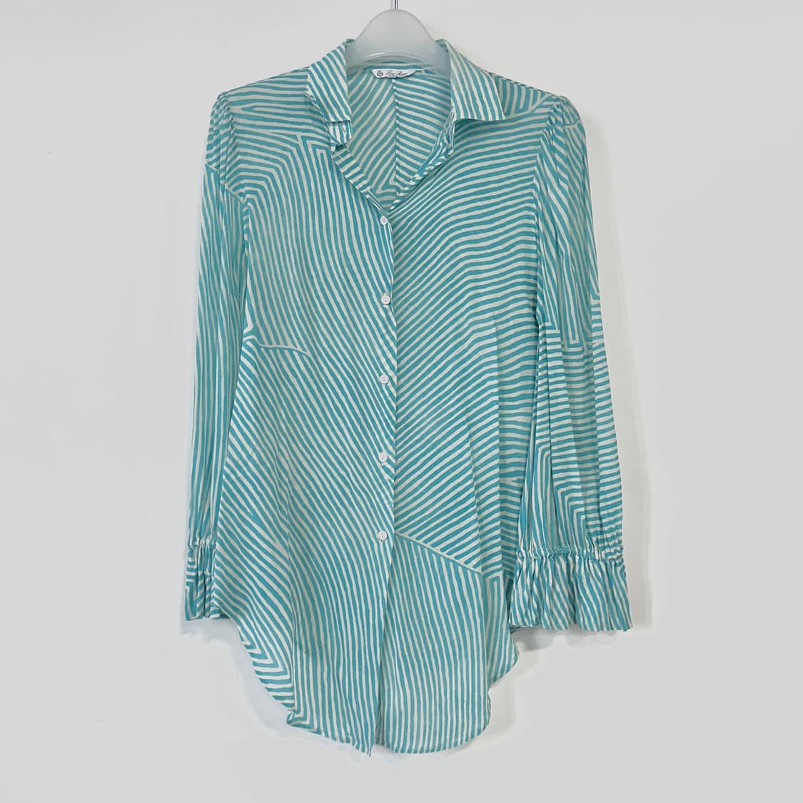 로로피아나 스트라이프 실크 셔츠 블라우스 상품이미지1