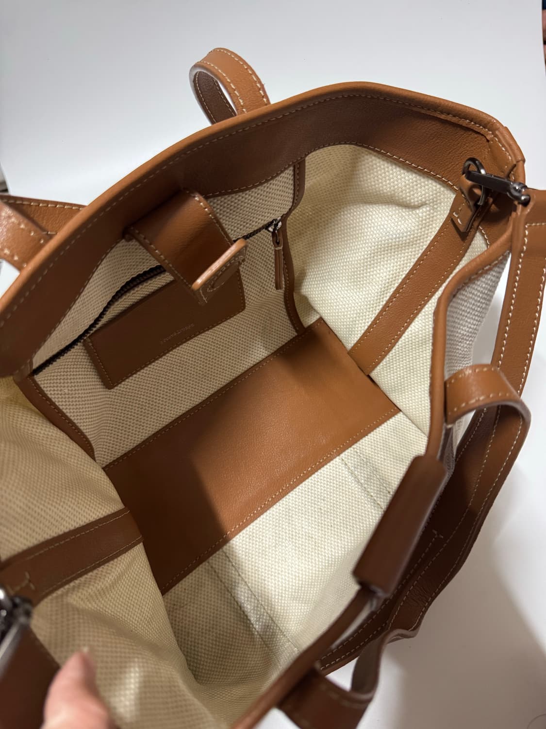 루즈앤라운지 아이보리 캔버스 토트백 상품이미지2