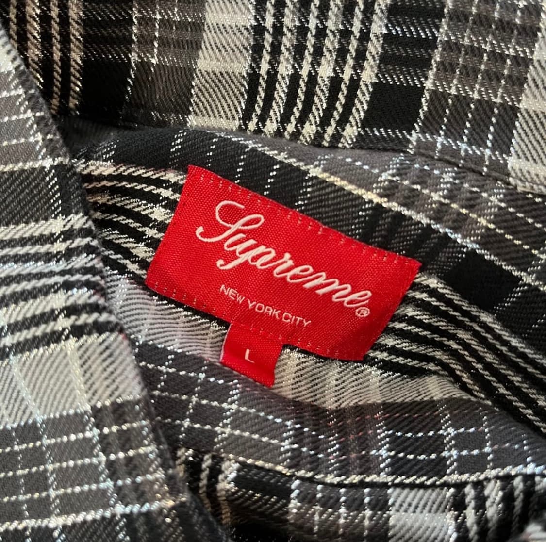 슈프림 메탈릭 체크셔츠 23SS 상품이미지6