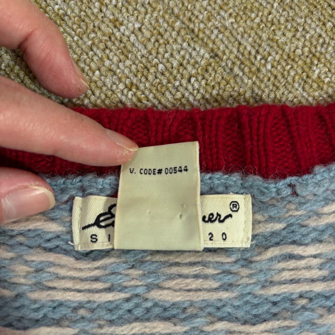 90s 에디바우어 램스울100% 노르딕 가디건(2XL) 상품이미지4