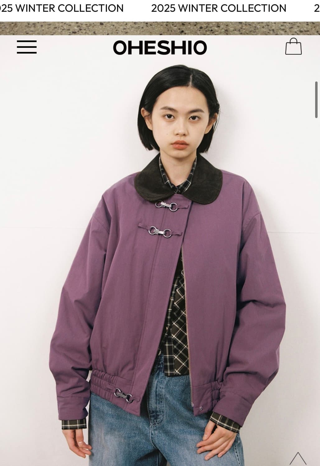 오헤시오 부클 봄버 자켓 와인 상품이미지2