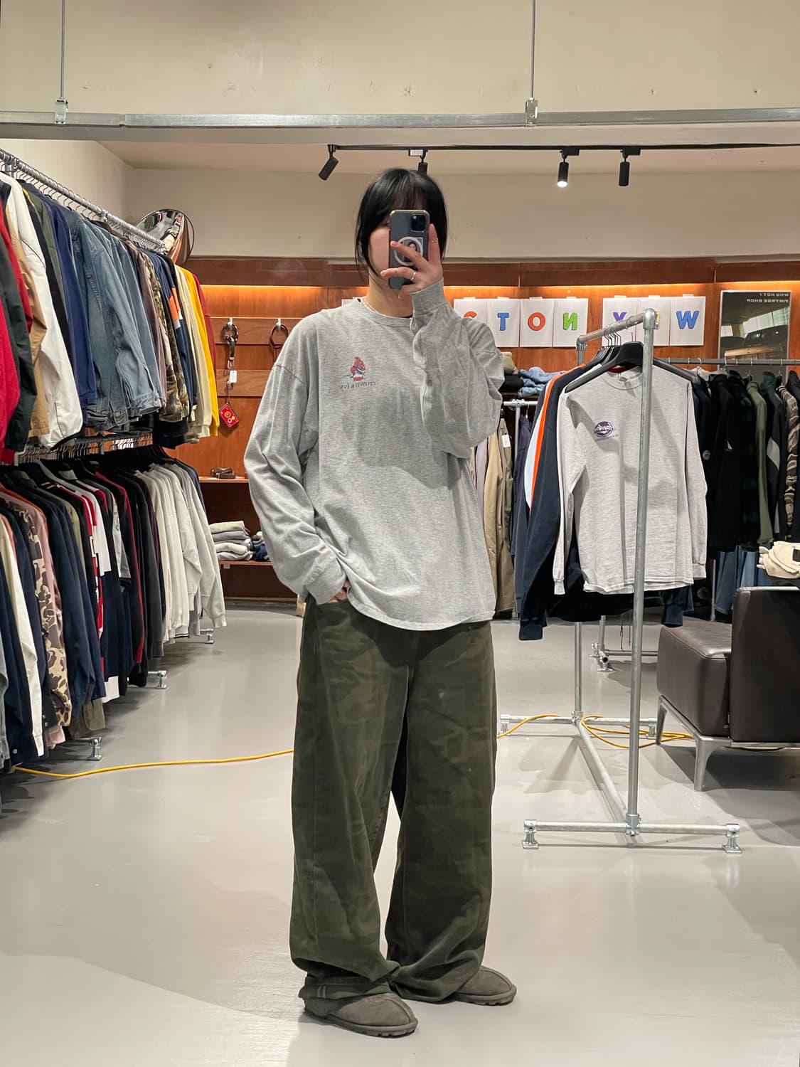 빈티지 롱슬리브 티셔츠(그레이)   상품이미지4