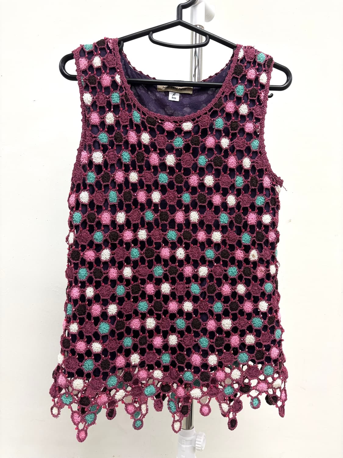 빈티지 핑크 크로셰 슬리브리스 상품이미지4