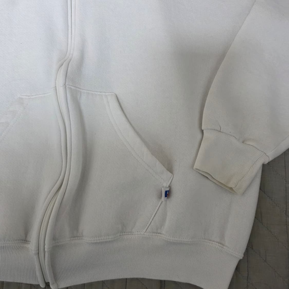 [L] 90s 러셀 애슬레틱 후드집업 화이트 굿컨디션 LIKE XL 상품이미지2