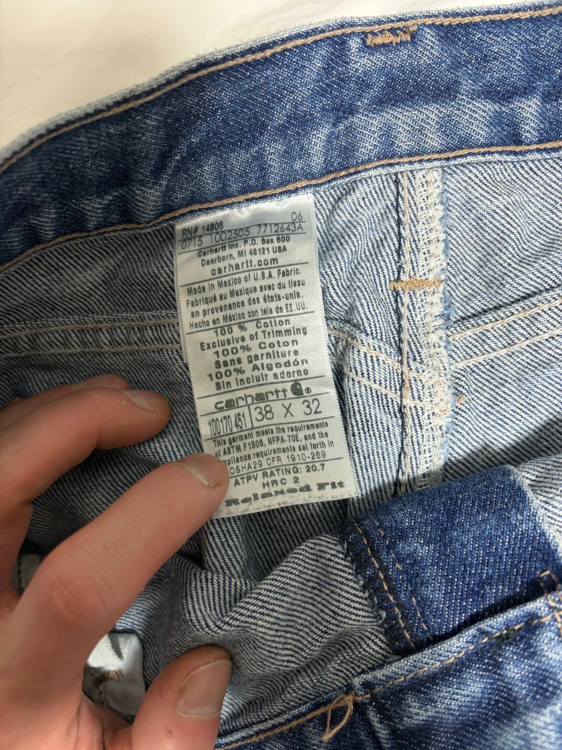 FR 칼하트 더블니 데님 팬츠 38x32 상품이미지4
