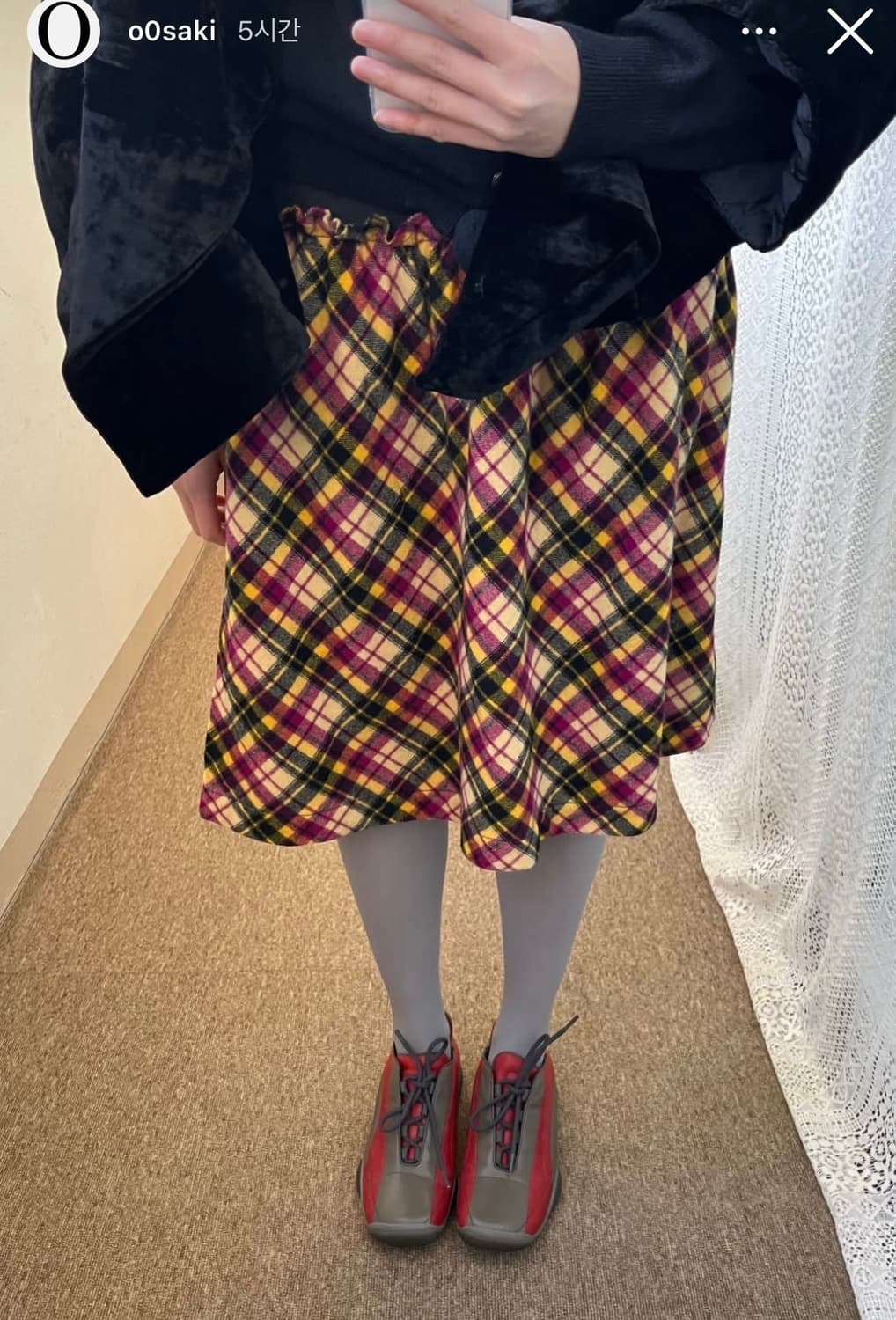comme des garcons vivid check skirt 상품이미지1