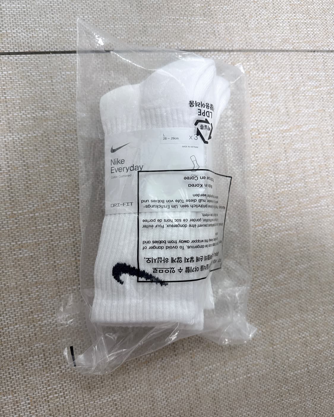 나이키 에브리데이 쿠션 크루 양말 L 3켤레 일괄 상품이미지1