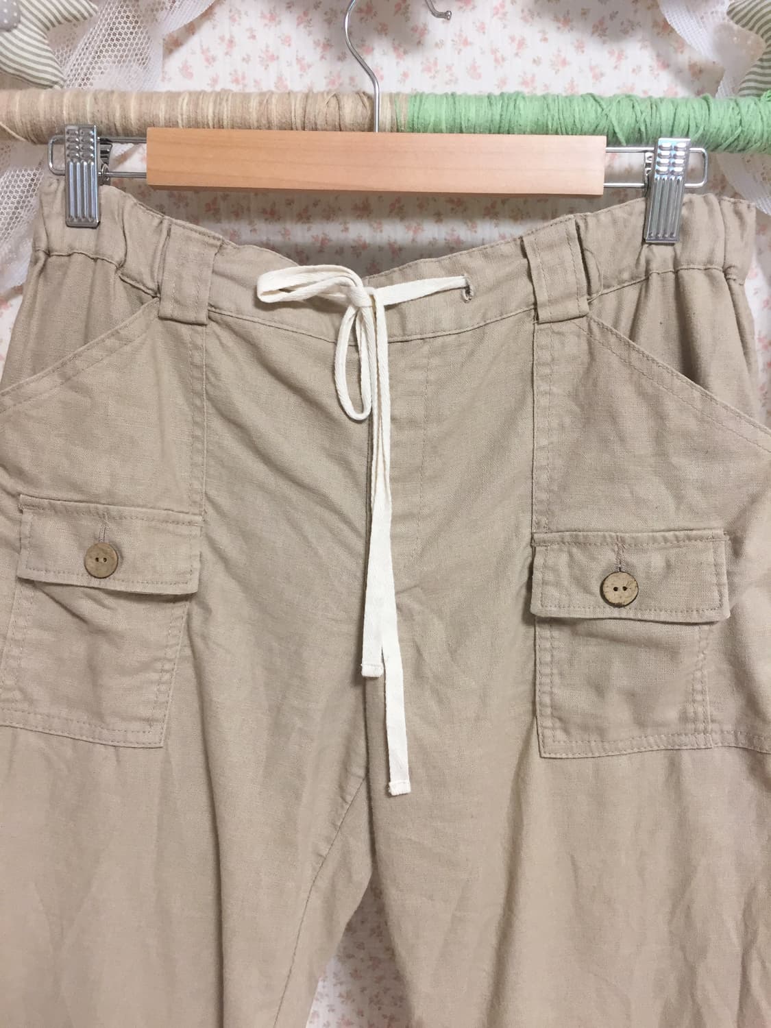 빈티지 베이지 레이스 팬츠 상품이미지2