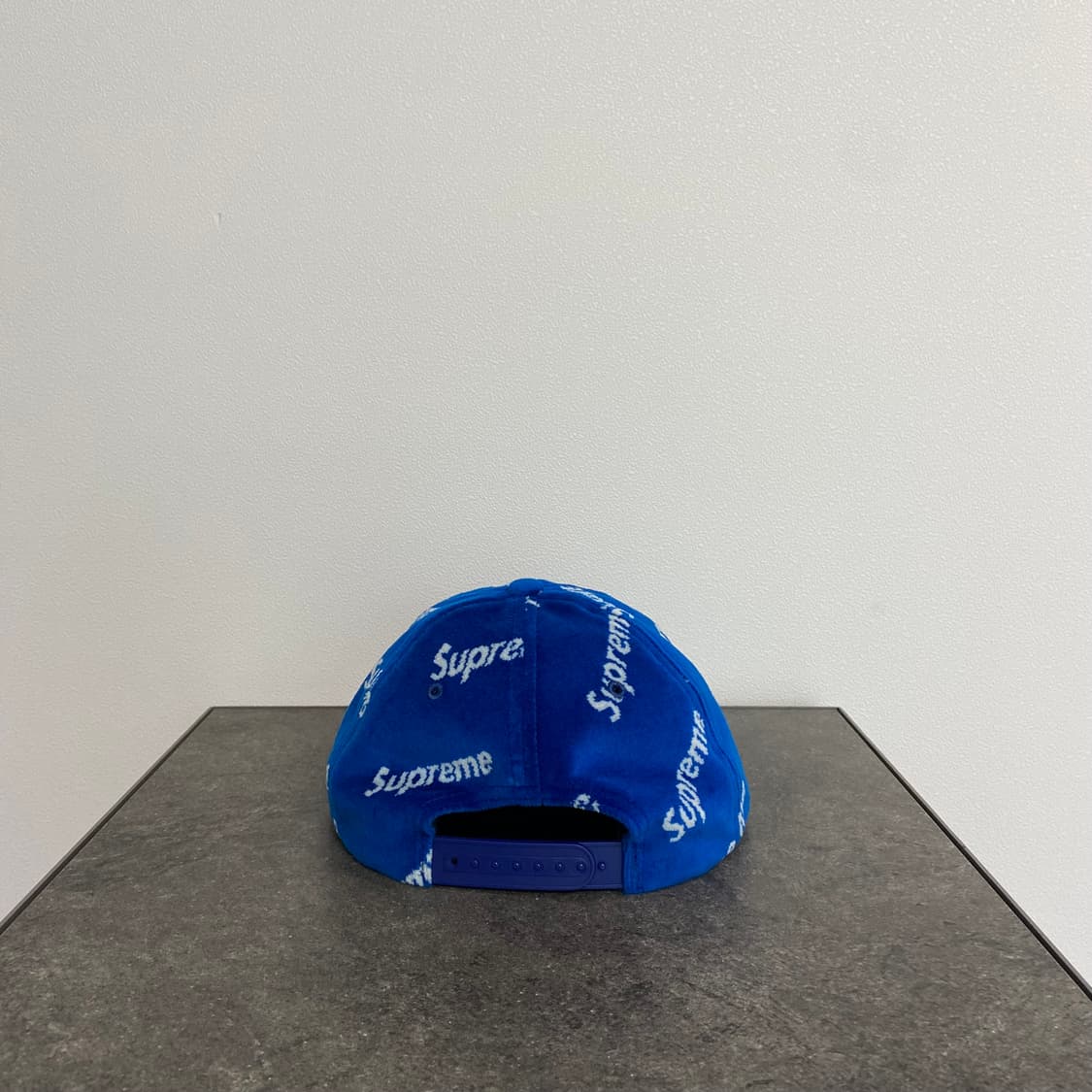 슈프림 벨루어 다이애그널 로고 블루 볼캡 볼캡 모자 6패널 캡 상품이미지4