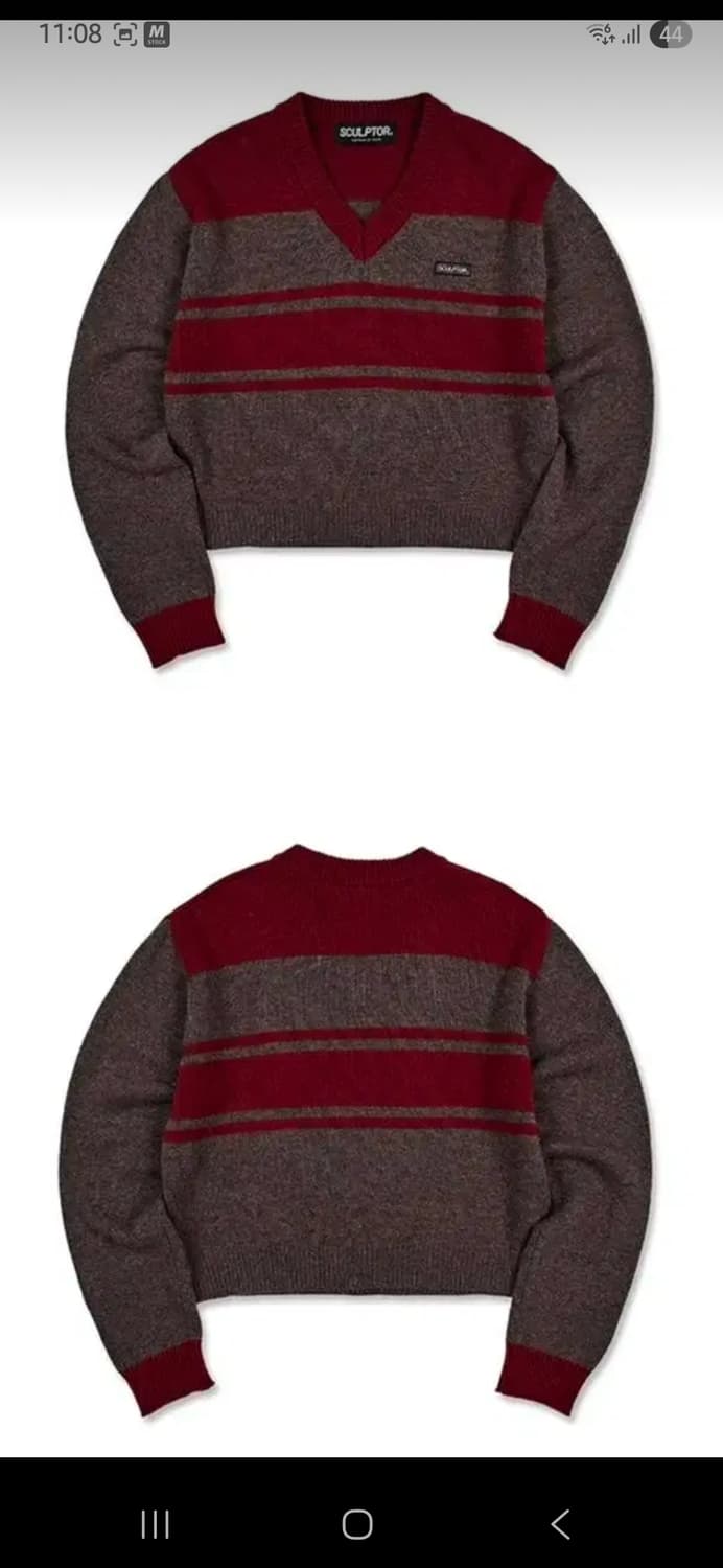 스컬프터 브이넥 울 니트 상품이미지2