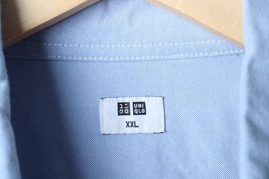 (2XL) 유니클로 셔츠 남방 빅사이즈 옥스포드 연블루 무지-H33613 상품이미지5