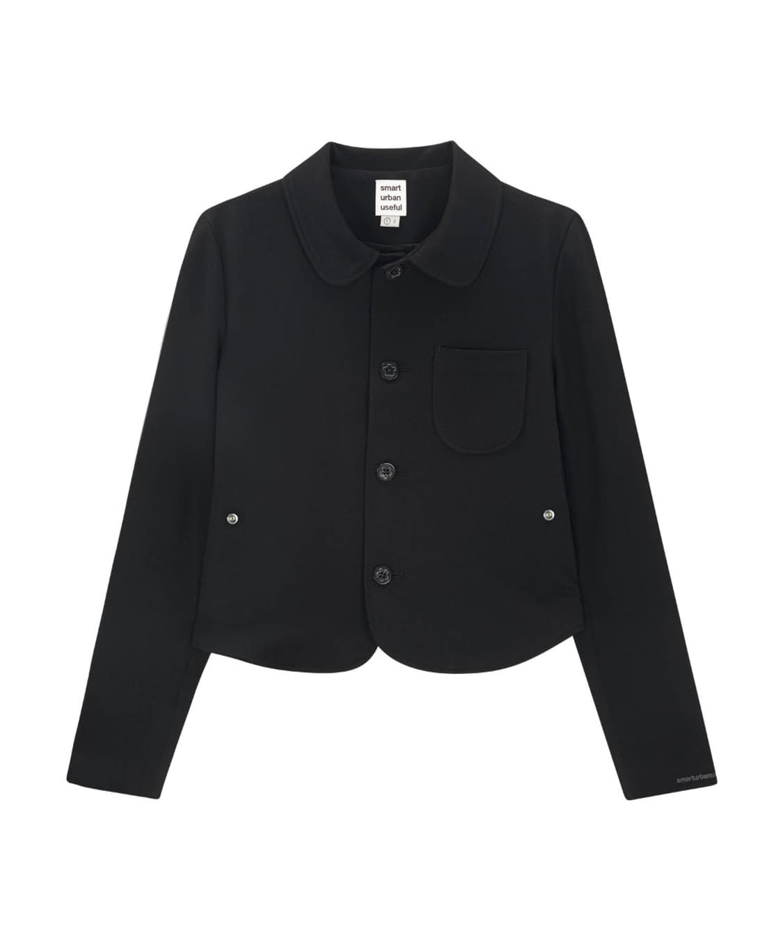 스마트어반유즈풀 플라워 버튼 자켓 블랙 1 사이즈 상품이미지1